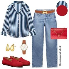 Red Flats Outfit, Chique Outfit, Mode Tips, Home Wear Women, Mode Jeans, Mode Casual, 60 Fashion, Home Wear, Outfits Verano