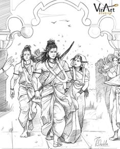 Ram Sita Image Drawing, Ram Siya Sketch, Ramsita Drawings, Ram Ji Sketch Pencil Easy, Siyaram Drawing, Sitaram Drawing, Sita Ram Paintings Hindu Art, Rama Sita Drawing