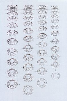 a drawing of various circular objects on paper