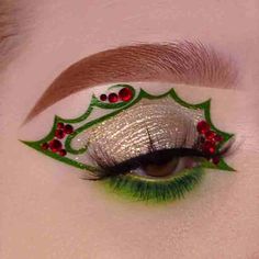 Christmas Graphic Liner, Christmas Make Up Looks, Makeup Ideas Christmas, Makeup Looks Simple, Eyeliner Idea, Makeup Verde