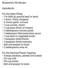 Potato Toppings, How To Dry Rosemary, Shepherds Pie, Pie Recipes, Ingredients Recipes, Garlic Cloves