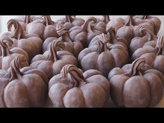 chocolate pumpkins sitting on top of each other