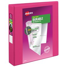 avery double ring view binder, black