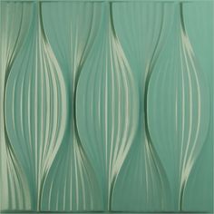 an abstract wallpaper with wavy lines on it's sides in shades of blue and green