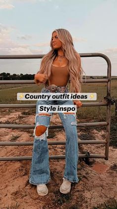 Country Consent Outfit, Cute Casual Rodeo Outfits, Grungy Country Outfit, Country Outfits Women Bandana, Country Shein Finds, Cute Fall Cowgirl Outfits, Country Summer Outfits Cowgirl Chic, Summer Outfits Western Casual, Western Outfits For Rodeo