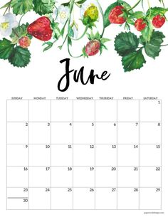 august calendar with watercolor flowers and leaves