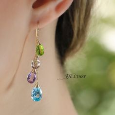 Topaz Earrings Luxury Gemstone Earrings Gemstone Dangle Earrings Bridal Earrings Pastel Earrings 14K Topaz Bridal Earrings SOLID GOLD 14K (36890 - 1) Elegant Briolette Gemstone Chandelier Earrings, Elegant Gemstone Chandelier Earrings With Long Drop, Elegant Long Drop Gemstone Chandelier Earrings, Elegant Long Drop Chandelier Earrings With Gemstone, Elegant Multicolor Drop Jewelry, Elegant Multicolor Birthstone Jewelry, Elegant Multi-stone Briolette Earrings, Elegant Multicolor Gemstone Chandelier Earrings, Elegant Multi-stone Long Drop Jewelry