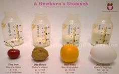 the ingredients for a baby's milkshake are labeled in different languages and sizes