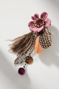 Ranjana Khan Flower Feather Drop Earrings | Anthropologie Beauty Shop, Tassel Necklace, Anthropologie, Textiles, Drop Earrings, Flowers, Beauty, Art