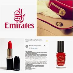 an email page with lipstick and purses on the left, and in the middle