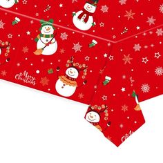 two red christmas wrapping sheets with snowmen on them