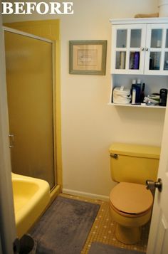 the bathroom is clean and ready to be used as a guest room or office space