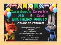 an image of a birthday party with the characters from disney and pixama on it