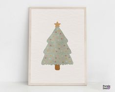 a card with a christmas tree on it