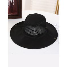 Season:Spring   Fall,Summer; Gender:Men's; Quantity:1pcs; Style:Casual,Stylish; Hats Category:Hiking Hat,Boonie hat,Fishing Hat,Sun Hat,Bucket Hat; Occasion:Holiday,Outdoor clothing,Going out,Daily; Material:Cotton; Function:UV Sun Protection,Sunscreen; Pattern:Plain; Design:Wide Brim,Mesh; Front page:FF; Listing Date:04/12/2023 Black Breathable Bucket Hat For Outdoor Activities, Black Brimmed Breathable Hat, Wide Brim Summer Hat For Camping, Black Summer Hat For Outdoor Use, Breathable Bucket Hat For Summer, Black Summer Hat For Outdoor, Black Hat For Outdoor Summer Activities, Lightweight Casual Bucket Hat For Fishing, Black Breathable Bucket Sun Hat