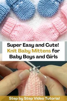 In today's video tutorial, you will learn how to knit these beautiful and super easy baby gloves for boys and girls. It is the perfect knitting if you like to knit baby clothes. This is a great way to use up small amounts of yarn left over from other projects. You can decorate the gloves with a small ribbon bow or a pretty flower if you like. This free knitting pattern for kids with a set of various colors would make a wonderful and sweet gift. In addition, these gloves are warm and perfect... Baby Mittens Knitting Pattern Free, Knit Baby Mittens, Baby Mittens Crochet, Easter Knits, Small Ribbon Bow, Knit Baby Clothes