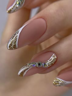 Pretty Nails Ideas, Cute Almond Nails, Long Almond Nails, Nail Tip Designs, Quick Nail Art, Graduation Nails, Christmas Gel Nails, Nails Now, Glam Nails