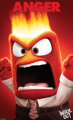 an angry looking cartoon character with fire on his face and hands up in the air