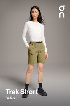 Love weekend hikes and outdoor adventure? These shorts are lightweight, multi-pocketed and engineered for endless discovery | On Women's Trek Short Shorts in Safari, Size: Small. Hiking, travel, warm weather Hiking, Travel. Performance Outdoor | Polyamide/Recycled Polyester Khaki Shorts With Built-in Shorts For Outdoor Activities, Khaki Utility Shorts For Outdoor Activities, Green Sporty Cargo Shorts For Outdoor Activities, Green Sporty Cargo Shorts For Outdoor, Khaki Nylon Shorts For Outdoor Activities, Sporty Green Cargo Shorts For Outdoor Activities, Sporty Green Cargo Shorts For Outdoor, Khaki Cargo Shorts For Outdoor Activities, Cargo Shorts For Outdoor Activities