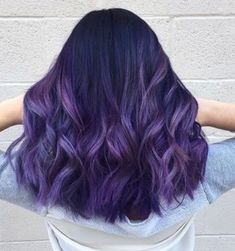 Purple Ombre Hair, Haircut And Color, Dye My Hair, Hair Dye Colors, Hair Inspo Color, Cool Hair Color