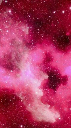 an image of some pink clouds in the sky with stars on it and one red cloud