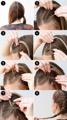 Boxer Braids Tutorial, Braids Step By Step, Braiding Your Own Hair, Boxer Braids, Kadeřnické Trendy, French Braid Hairstyles, Vlasové Trendy, Volleyball Hairstyles For Curly Hair, Girl Braids