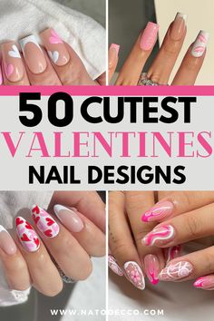 Valentines nails with initials and Valentines nails acrylic pink. Valentine Nails Designs Simple, White And Pink Valentines Day Nails, Valentine Almond Nails Designs, Cute February Nails Pink, Simple Valentines Nails Short Almond, At Home Valentines Nails, Cute February Nails Acrylic, Valentines Almond Nails Designs, Light Pink Valentines Day Nails