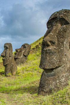 the statues are carved to look like heads