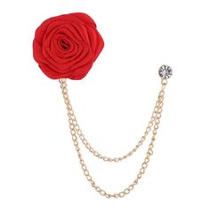 PRICES MAY VARY. Material: High quality Alloy and Cloth, hypoallergenic, lead, cadmium and nickel free. Size: The diameter of flower is 1.6inch, diameter of crystal is 0.3inch, length of link chain tassel is 4.3inch and 6inch, weight 10.5g. It can be used for decorate your suits and other formal clothing. Could be used as boutonniere for groom, best man, groomsmen, bride and bridesmaid. Perfect wedding boutonniere for your special day or your Wedding. This flower boutonniere brooch makes your br Broach For Men, Flower Boutonniere, Men's Brooch, Formal Clothing, Wedding Boutonniere, Cloth Art, Culture Clothing, Chain For Men, Men Suit