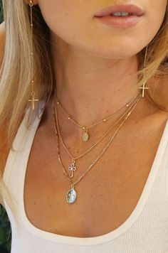 Ettika We design jewelry to help women look and feel their best - because we know a woman’s best accessory is her confidence. Layers Necklace, 3 Layer Necklace, Popular Necklaces, Layered Chain Necklace, Gold Girl, Trendy Girl, Layered Necklace Set, Necklace Sets, Medallion Necklace