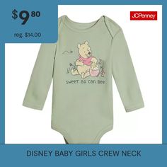 Features: Screen PrintedCharacter: Winnie the PoohClosure Type: SnapNeckline: Crew NeckSleeve Length: Long SleeveFiber Content: 60% Cotton, 40% PolyesterFabric Description: InterlockCare: Tumble Dry, Machine WashCountry of Origin: Imported Baby Disney, Winnie The Pooh, Cotton Blend, One Piece, Crew Neck, Screen, Disney, Long Sleeve