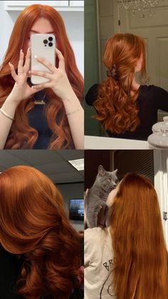 #ginger #pelirroja #pelirrojas #cobrizo Fiery Ginger Hair, True Copper Hair, Ginger Hair On Brown Hair, Ginger Vs Copper Hair, Penelope Featherington Hair Color, Bright Copper Hair Color, Orange Hair Olive Skin, Ginger Haircolour, Ginger Hair Inspo Color