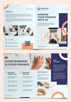 two fold brochure templates with business images