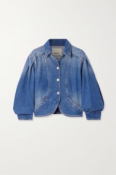 Each design from Isabel Marant is tried and tested by the founder, so you know they're worthy of space in your wardrobe. This 'Valette' denim jacket has a paneled construction and puffed sleeves that lend a bohemian spirit to such a familiar staple. Denim Chic, Denim Jacket Women, Puffed Sleeves, Casual Coat, Casual Fall Outfits, Light Denim, Denim Top, Casual Jacket, Net A Porter