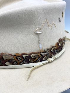 Spoor – JW Bennett Luxury Adjustable Hat Bands For Formal Occasions, Beaded Two Feather Hat Band, Luxury Adjustable Country Hat Band, Diy Leather Hat, Feather Hat Band, Burned Hats, Lab Ideas, Custom Cowboy Hats, Cowgirl Stuff