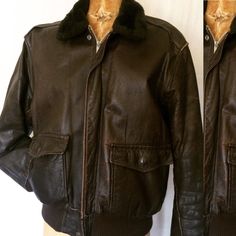 "In very good condition vintage motorcycle jacket, genuine steer hide. Faux fur collar and faux shearling inside. Measurements taken flat: 22\" chest 20\" shoulder seam to seam 25\" sleeve 26\" length" Clothe Styles, Vintage Motorcycle Jacket, Brown Leather Motorcycle Jacket, Patchwork Jacket, Vintage Motorcycle, Leather Motorcycle Jacket, Faux Fur Collar, Fur Collar, Fur Collars