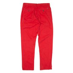 Item is in good used condition. >Size: W32 L30 >Waist Size: 32" >Inside Leg: 30" >Rise: 10" >Hem: 7" Classic Red Trousers, Classic Red Straight Leg Bottoms, Red Classic Straight Leg Bottoms, Casual Red Cotton Chinos, Red Slim Fit Cotton Chinos, Fitted Red Cotton Chinos, Red Tapered Leg Cotton Chinos, Red Cotton Tapered Leg Chinos, Casual Red Straight Leg Chinos