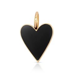 Medium Enamel Helena Pendant is recycled brass plated 14K GoldPendant has a protective coating to prevent from wear and tarnishing.Heart charm is filled with a brilliant enamel color.Heart shaped pendant measures:.85" long.75" wide1.5mm thick Handmade in the USA Model is wearing 2 Elongated Link Chains (2 middle), 1 Medium Link Chain (top) and 1 Large Elongated Link Chain (longest). Medium Helena Enamel Pendant & Script Pendant Love. Heart Shaped Pendant, Color Heart, Gold Vermeil Jewelry, Chain Top, Hypoallergenic Jewelry, Vermeil Jewelry, Demi Fine Jewelry, Heart Shape Pendant, Solid Gold Jewelry