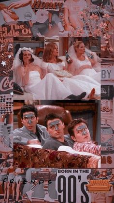 collage of photos with people in wedding outfits