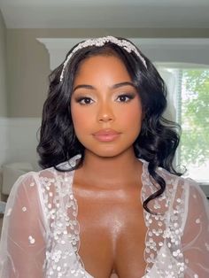 Civil Wedding Makeup, Wedding Makeup Subtle, Wedding Makeup Light Skin Black Women, Bridal Makeup Photoshoot, Natural Bridal Makeup Mixed Race, Wedding Make Up Mixed Race, Natural Wedding Makeup Mixed Race, Bridal Makeup Before After, Filipino Bridal Makeup