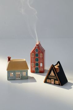 Cozy Village, Nordic Cabin, Ceramic Birdhouse, Iconic Architecture, Cone Incense, Amsterdam Houses, Ceramic Incense Holder, Pottery Houses, Ceramics Pottery Art