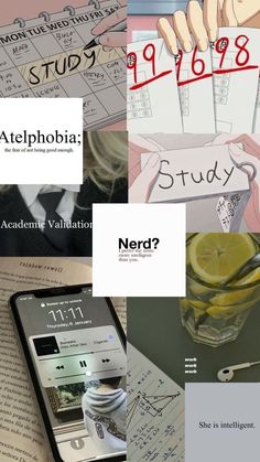 a collage of photos with words and pictures on them, including the title'nerd? '