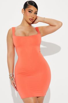 Available In Black And Orange. Mini Tank Dress Sleeveless Square Neckline Double Lined Stretch 90% Polyester 10% Spandex Imported | Nina Mini Tank Dress in Orange size 3X by Fashion Nova Sleeveless Seamless Bodycon Dress, Solid Color Seamless Sleeveless Mini Dress, Seamless Solid Sleeveless Mini Dress, Sleeveless Seamless Mini Dress, Sleeveless Seamless Bodycon Summer Dress, Sleeveless Seamless Bodycon Dress For Summer, Fashion Nova Outfits, Mini Tank Dress, Fashion Nova Models