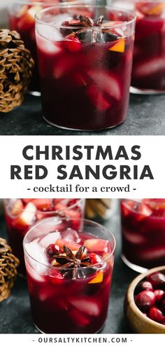 christmas red sangria cocktail for a crowd