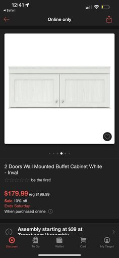 an ad for the wall mounted cabinet white