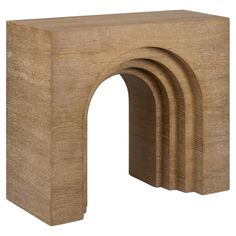 an arch made out of wood with no one on the front and side, as well as three smaller arches