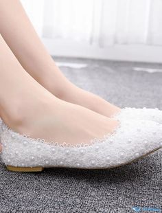 OrcaJump - Women's Wedding Shoes Flat Lace Wedding Shoes Round Heel Elegant Minimalism Daily Wedding Faux Leather Loafers Fall Spring Solid Color White Lace Wedding Shoes, Spring Heels, Elegant Minimalism, Wedding Shoes Lace, Wedding Shoes Flats, Womens Wedding Shoes, Rubber Heels, Leather Loafers, Wedding Shoes