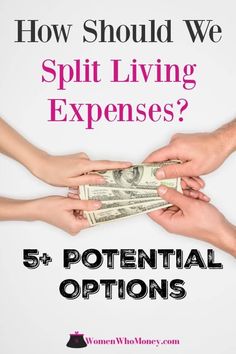 hands holding money with the words how should we split living experiences? 5 potential options