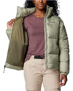 Stay warm with this Columbia Puffect II Full Zip Jacket. The water-resistant fabric and synthetic insulation combine in a core-warming layer for snowy romps and chilly hikes. Zippered pockets hold gloves and lend a soft place for hands. This puffer jacket adds extra warmth when you need it most. Women,Columbia Sportswear,Regular,Leisure,Performance,Showerproof,Breathable,Padded,Mid Columbia Puffer Jackets, Hiking Jacket, Sherpa Jacket, Water Resistant Fabric, Soft Shell Jacket, Casual Trousers, Columbia Sportswear, Padded Jacket, Ski Jacket