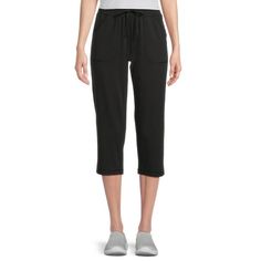 Indulge in comfort and style with the Athletic Works Core Knit Capri pant. Created for all-day ease, its soft jersey fabric ensures a cozy fit. This classic silhouette, featuring pockets and adjustable drawcord waistband, is versatile and effortlessly transitions from casual outings to active pursuits. Size: S.  Color: Black.  Gender: female.  Age Group: adult. Athleisure Women, Cozy Fits, Active Women, Knitting Women, Classic Silhouette, Womens Activewear, Active Wear For Women, Jersey Fabric, Gender Female